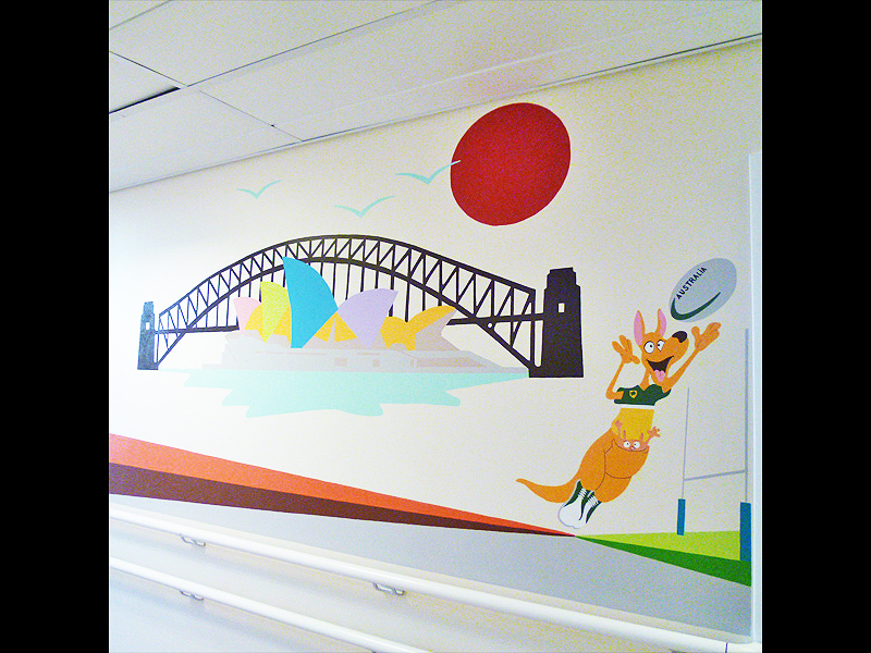 FRESQUE-kangourou-australie-elephant-fleur-lotus-yoga-enfant-toulouse-hopital-décoration-8
