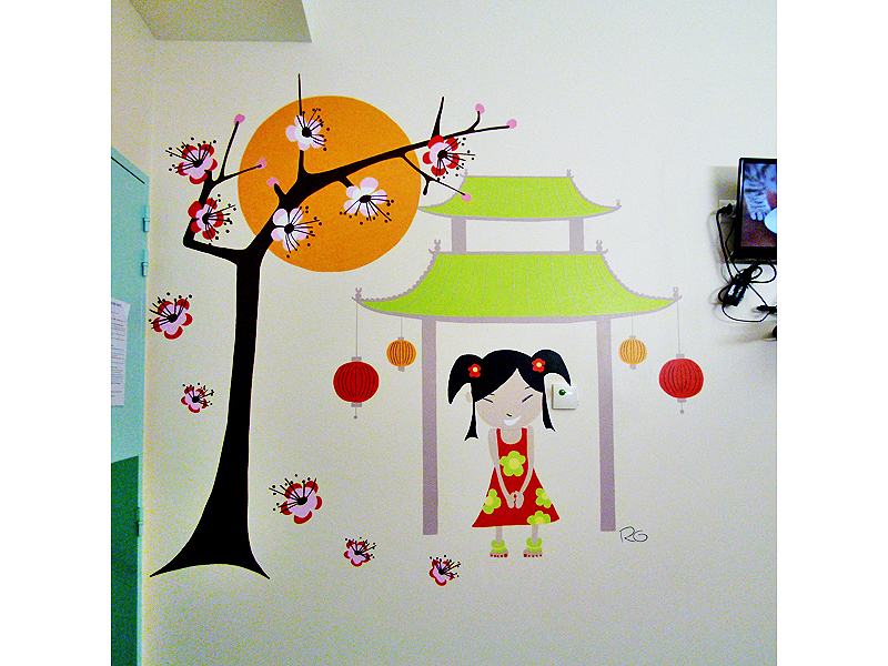 FRESQUE-asie-elephant-fleur-lotus-yoga-enfant-toulouse-hopital-décoration-1
