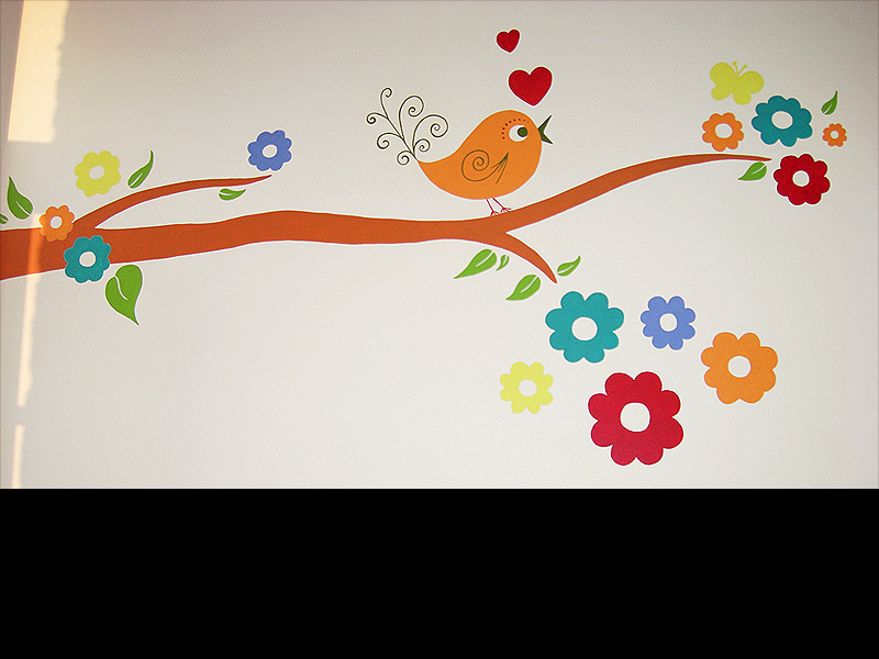 fresque-cantine-ecole-nature-vache-fleur-campagne-peinture-murale-3